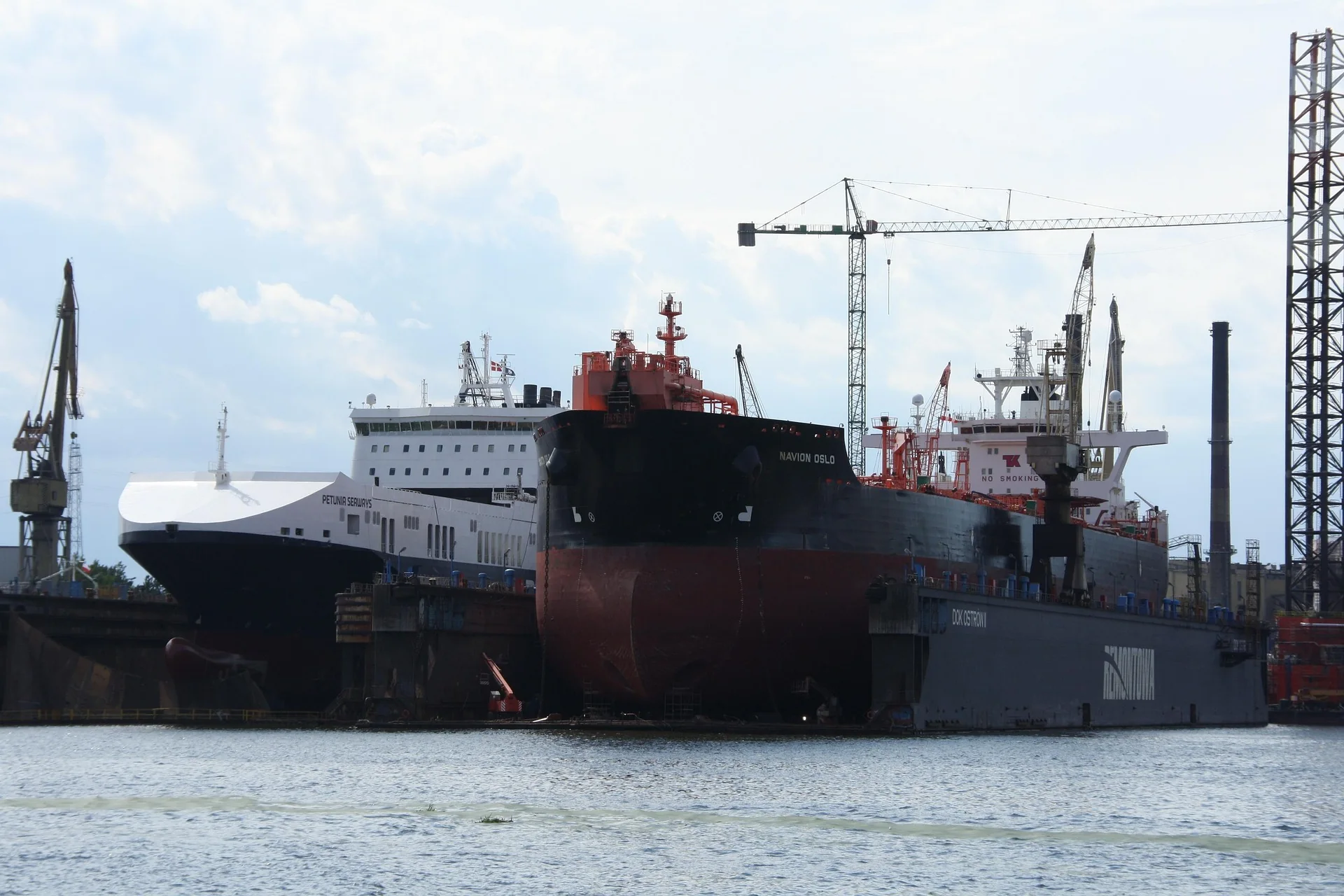 Vessel under repair at the Mangalia shipyard